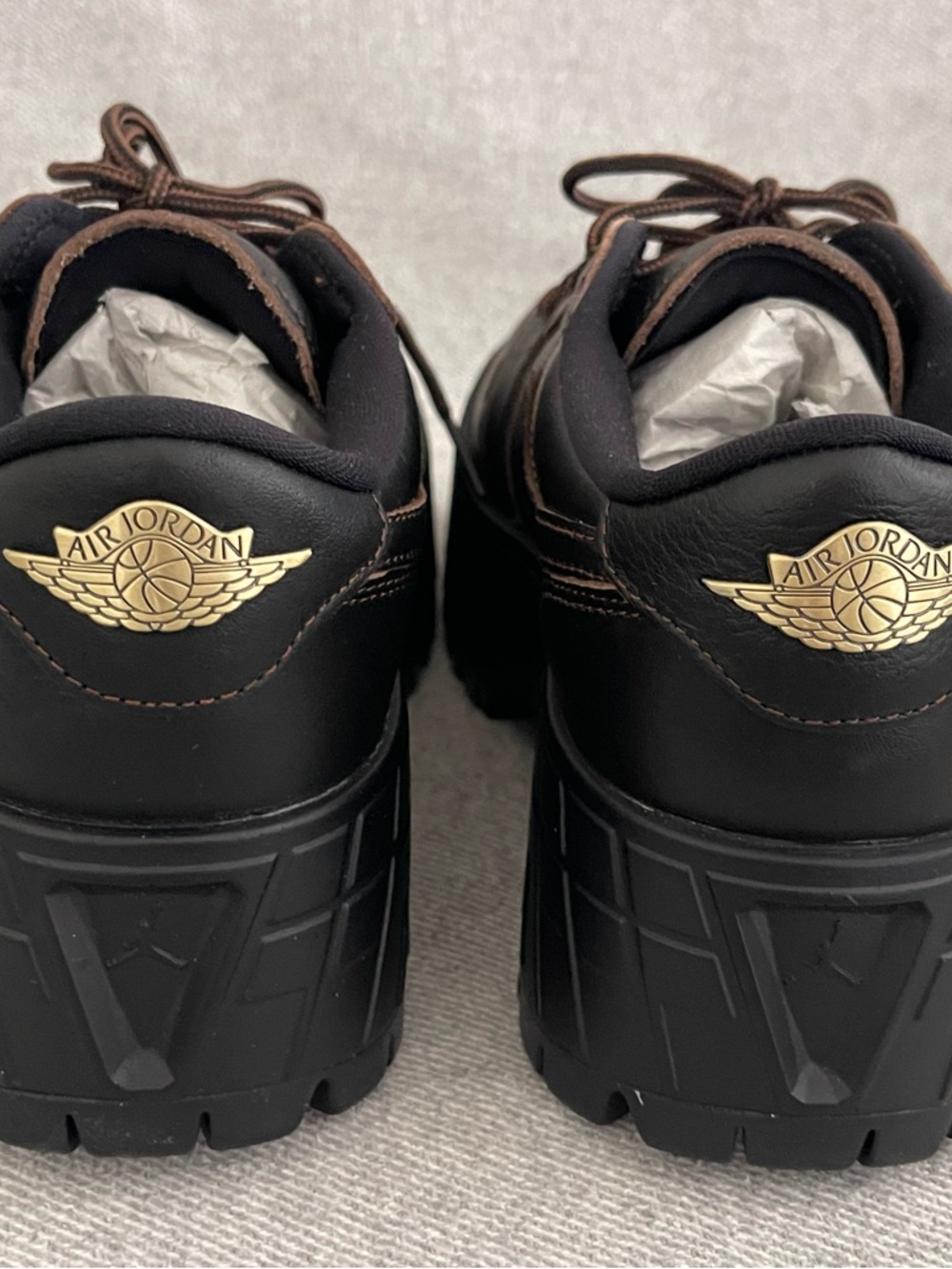 Size 8 - Nike WMNS Air Jordan 1 Brooklyn Low Leather Black Cacao HF3184-002 NEW - Picture 6 of 11